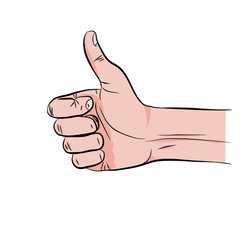 Human hand giving ok (thumbs up)