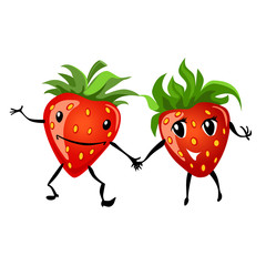 Strawberry couple cartoon
