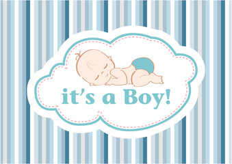 It's a Boy!, beautiful card to celebrate the new family member. In a pastel blue background!