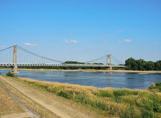 Suspension bridge over the river Loire, Ancenis, France