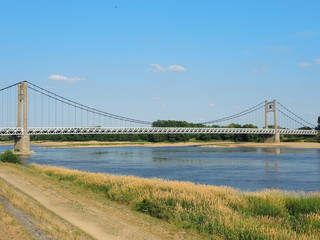 Suspension bridge over the river Loire, Ancenis, France