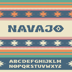 Navajo. Font in the style of ornaments of Indian tribes