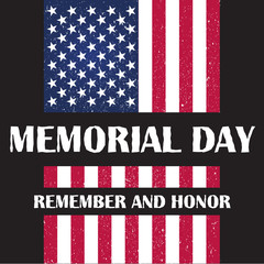 Fototapeta premium Flag of America to memorial day vector illustration