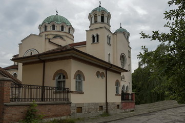 Fototapeta na wymiar Fragment from church Sant Nikolai Mirakliiski Chudotvorez in Vidin town, Bulgaria