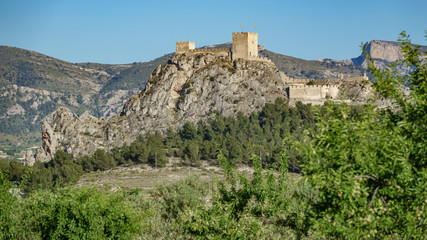 Fototapeta premium The castle of Sax, a fortress over big rock in Alicante, spain
