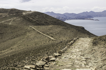 Inca path in the Island of the Sun