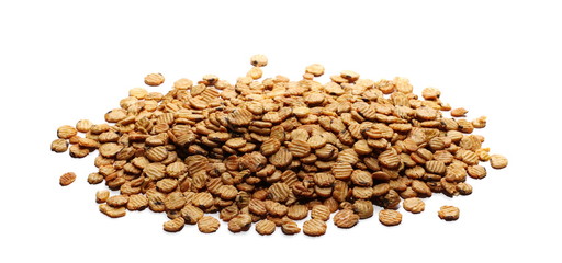 Soybean flakes isolated on white background