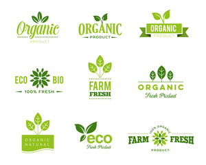 Organic Eco Icons - Labels - obrazy, fototapety, plakaty