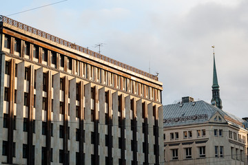 Fototapeta premium architectural street details in riga, latvia