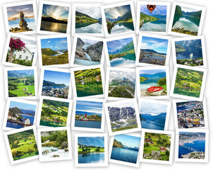 Norwegian landscapes and landmarks collage