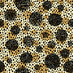  Polka Dot pattern.Textile ink brush strokes texture in doodle grunge style.