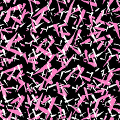 Obraz premium Polka Dot pattern.Textile ink brush strokes texture in doodle grunge style.