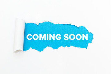 Blue hole in white paper. Coming soon.