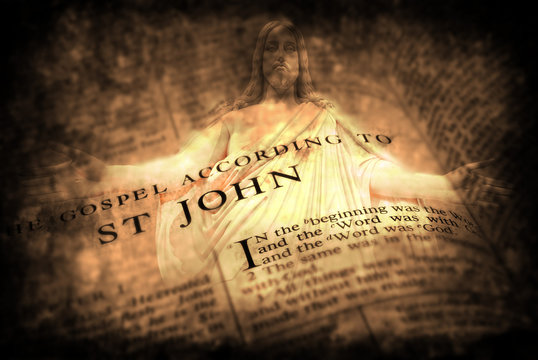 Bible New Testament St. John with Jesus