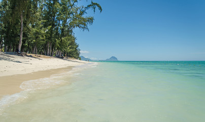 A tropical sunny beach at Mauritius