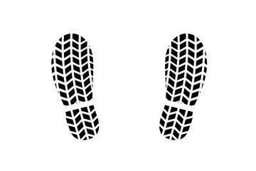 tire tread pattern combined with the footprint of a shoe