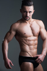 Fototapeta premium man with muscular body in underwear pants