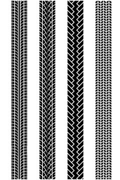 4 different tire tread patterns