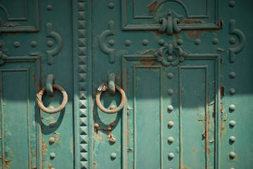 Old door rust metall on the streets of Budapest Hungary