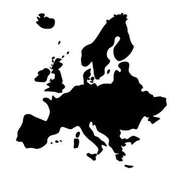 Mapa Europy w kolorze czarnym