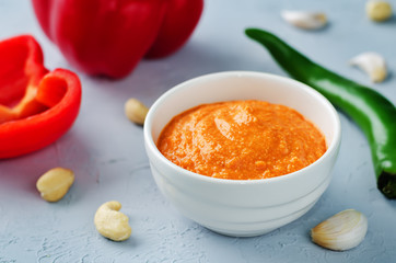 Red Bell pepper cashews sauce