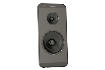 Fototapeta premium Music concept, smartphone with loudspeakers. 3D rendering