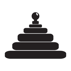 Isolated silhouette of a pyramid stack toy, Vector illustration