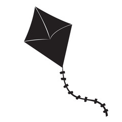 Isolated silhouette of a kite toy, Vector illustration