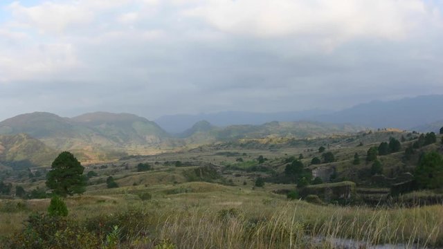 Rolling landscape near El Chichonal volcano, Chiapas, Mexico
