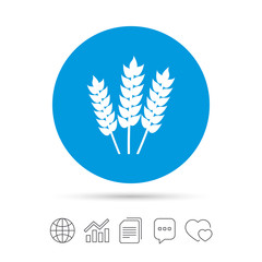 Agricultural sign icon. Gluten free or No gluten.