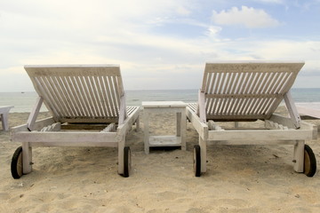 Beach chairs at Gili Trawangan Indonesia