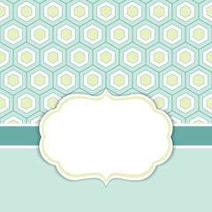 Vector Card Template with a Frame on  Honeycomb Background with Space for Your Text. 