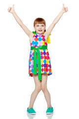 Little girl gesticulating.