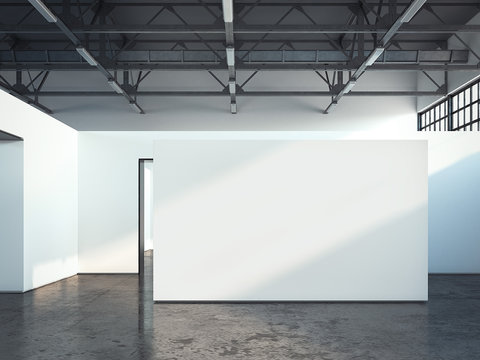 Blank white wall. 3d rendering