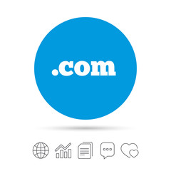 Domain COM sign icon. Top-level internet domain.