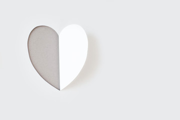 Fototapeta na wymiar Paper heart cut from paper.
