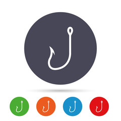 Fishing hook sign icon. Fishermen tackle symbol.