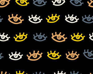 Seamless pattern with eyes. Vector background.