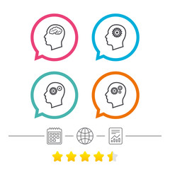 Head with brain icon. Male human symbols.