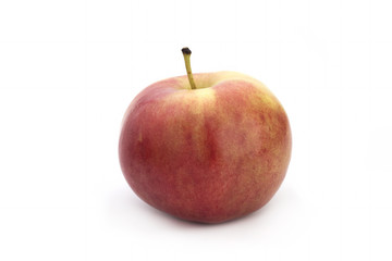 One red apple on a white background
