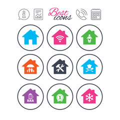 Real estate icons. Home insurance sign.