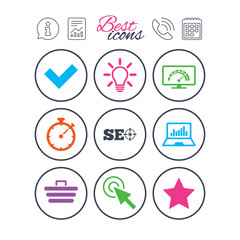 Internet, seo icons. Bandwidth speed sign.