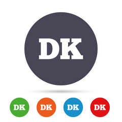 Denmark language sign icon. DK translation.
