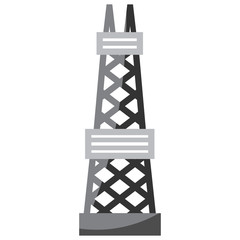 black-and-white tower for natural gas extraction