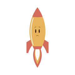kawaii rocket startup business cartoon vector illustration
