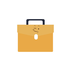 kawaii briefcase business portfolio bag cartoon vector illustration