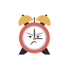 kawaii clock alarm time cartoon angry vector illustration