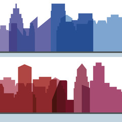 Fototapeta premium beautiful city with building towers vector illustration