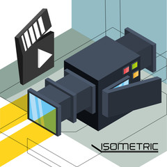 isometric camcorder or video camera technology vector illustration