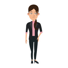 business woman standing cartoon employee vector illustration